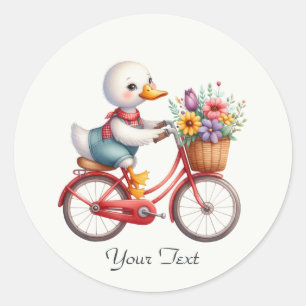 Redondo Adesivo de Bicicleta Floral Pato
