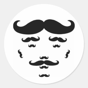 Redondo Adesivo de bigode 100%