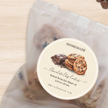 Adesivo de Biscoitos Caseiros com Gotinhas de Choc