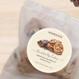 Redondo Adesivo de Biscoitos Caseiros com Gotinhas de Choc