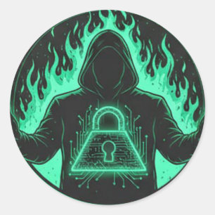 Redondo Adesivo de Bloqueio de Hacker