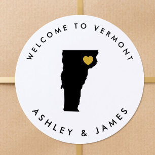 Redondo Adesivo de Boas-Vindas de Casamento em Vermont, Pr