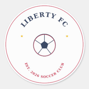 Redondo Adesivo de Bola de Futebol Liberty FC Fã de Fute