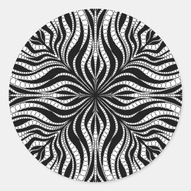 Redondo Adesivo de Bolinhas Preto e Branco (Frente)