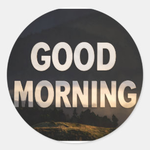 Redondo Adesivo de bom dia