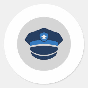 Redondo Adesivo de Boné de Oficial de Polícia