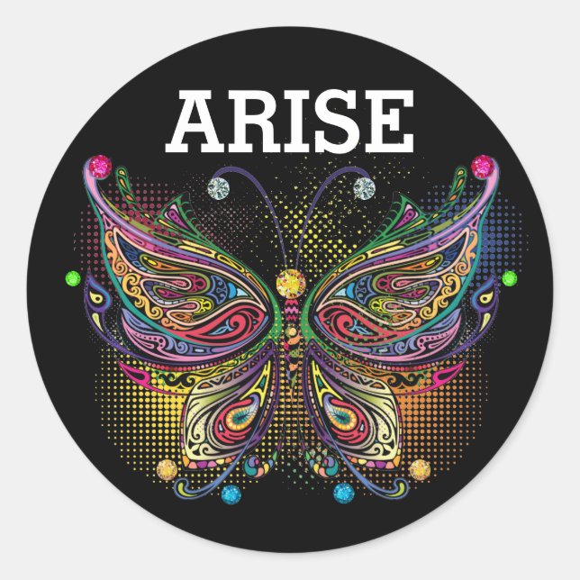 Redondo Adesivo de borboleta (Frente)