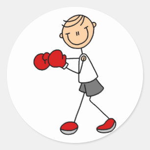 Redondo Adesivo de Boxe de Boneco de Palito