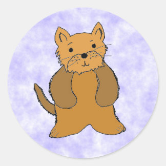 Redondo Adesivo de Cachorrinho de Desenho Fofo