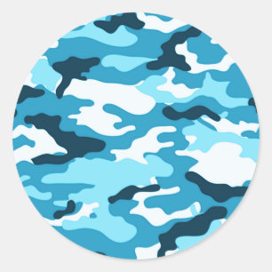 Redondo Adesivo de camuflagem azul
