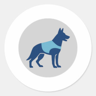 Redondo Adesivo de Cão da Unidade Canina da Polícia