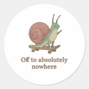 Redondo Adesivo de Caracol Engraçado – Adesivo de Animal E