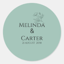 Adesivo de Casamento Botânico Minimalista