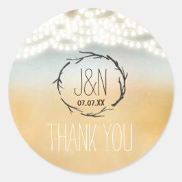 Redondo Adesivo de casamento de luzes de cordão de guirlan