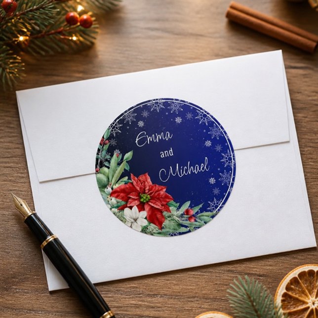 Redondo Adesivo de casamento de Natal (Criador carregado)