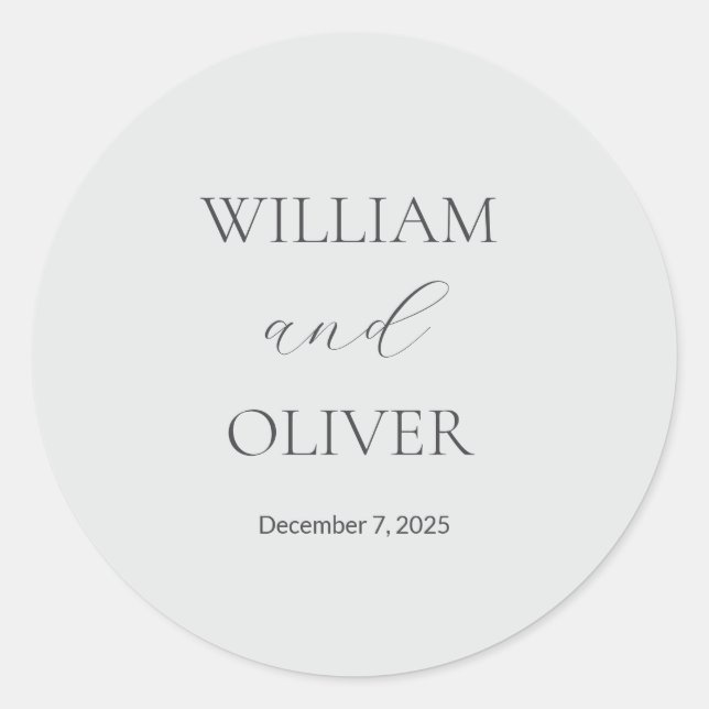 Redondo Adesivo de Casamento Elegante (Frente)