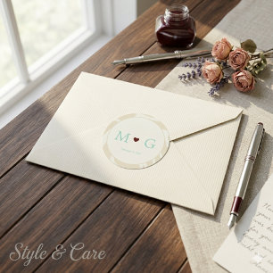 Redondo Adesivo de Casamento Elegante Design Romântico Ref