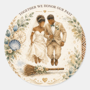 Redondo Adesivo de Casamento Jumping the Broom