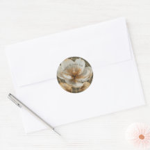 Adesivo de Casamento Minimalista Branco e Dourado