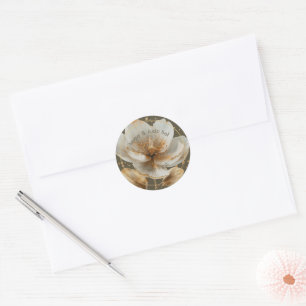 Redondo Adesivo de Casamento Minimalista Branco e Dourado