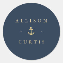 adesivo de casamento náutico moderno