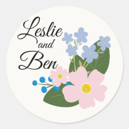 Redondo Adesivo de Casamento Personalizável