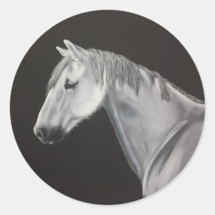 Redondo Adesivo de Cavalo Branco