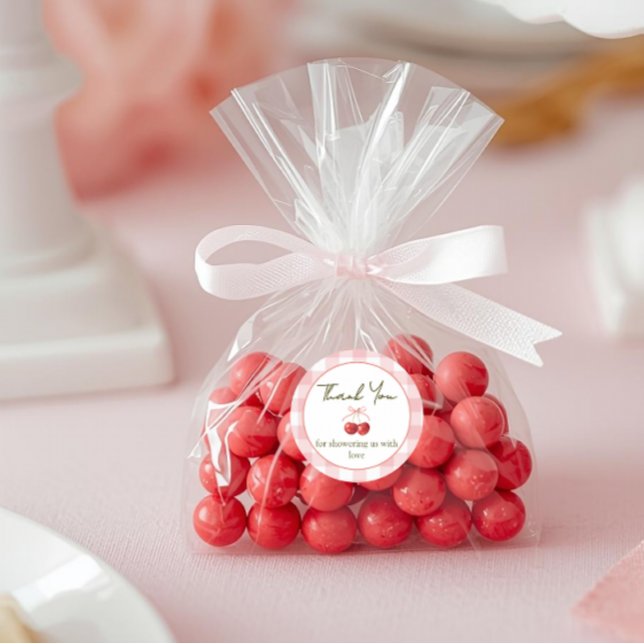 Redondo Adesivo de chá de bebê Cherry Sweet (Criador carregado)