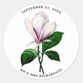 Redondo adesivo de chá de panela de casamento magnolia