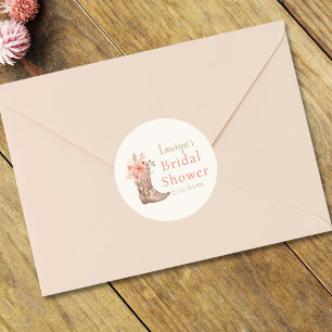 Redondo Adesivo de Chá de Panela de Cowgirl com Floral Ros