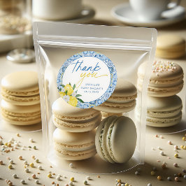 Redondo Adesivo de Chás de Bebê Mediterrâneo de Limão Eleg