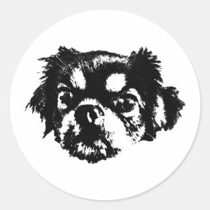 Redondo Adesivo de Chihuahua Estilo Tinta - Doce e Simples