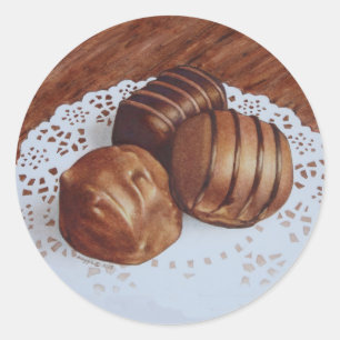 Redondo Adesivo de chocolate