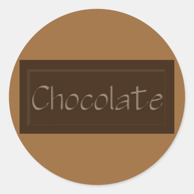 Redondo Adesivo de chocolate escuro (Frente)