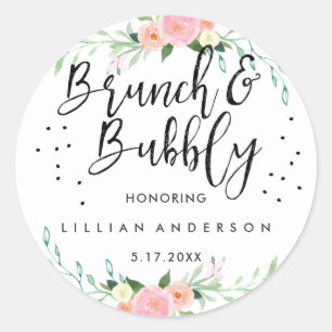Redondo Adesivo de Churrasco Floral e Brunch Nupcial com B
