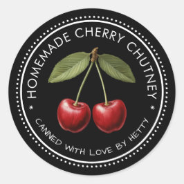Redondo Adesivo de chutney de cereja para suas receitas ca
