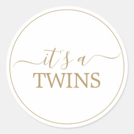 Redondo Adesivo de Chuvada de Bebê Gêmeos Minimalista Dour