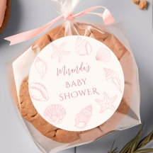 Adesivo de Chuveiro de Bebê Costeiro Concha Rosa