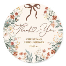 Adesivo de Chuveiro de Noiva Boho Wildflower Fall 