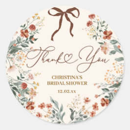 Redondo Adesivo de Chuveiro de Noiva Boho Wildflower Fall