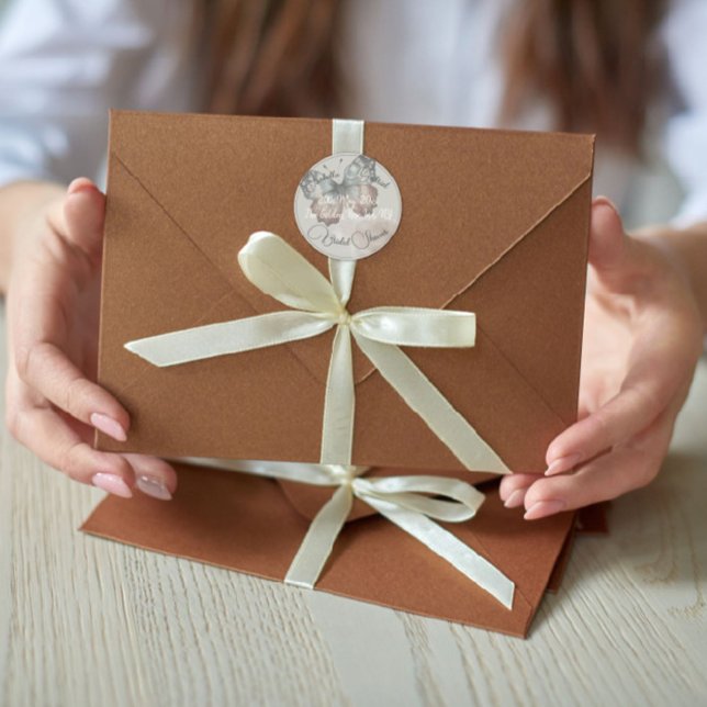 Redondo Adesivo de Chuveiro de Noiva Borboleta Bonita (Criador carregado)