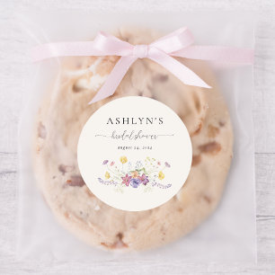 Redondo Adesivo de Chuveiro de Noiva de Flor Silvestre Aqu