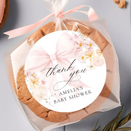 Redondo Adesivo de Chuvinha de Bebê Bebê em Flor com Laço 