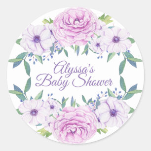 Redondo Adesivo de Chuvinha de Bebê Flor de Lilás Roxo Bra