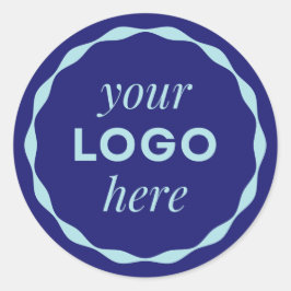 Redondo Adesivo de Círculo de Logo Minimalista Azul Person