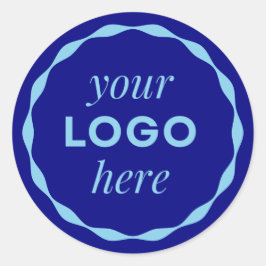 Redondo Adesivo de Círculo de Logo Minimalista Azul Person