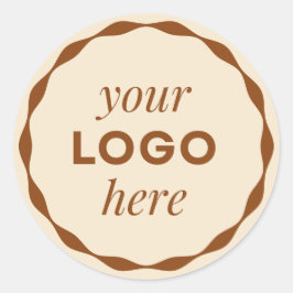 Redondo Adesivo de Círculo Ondulado com Logotipo Personali