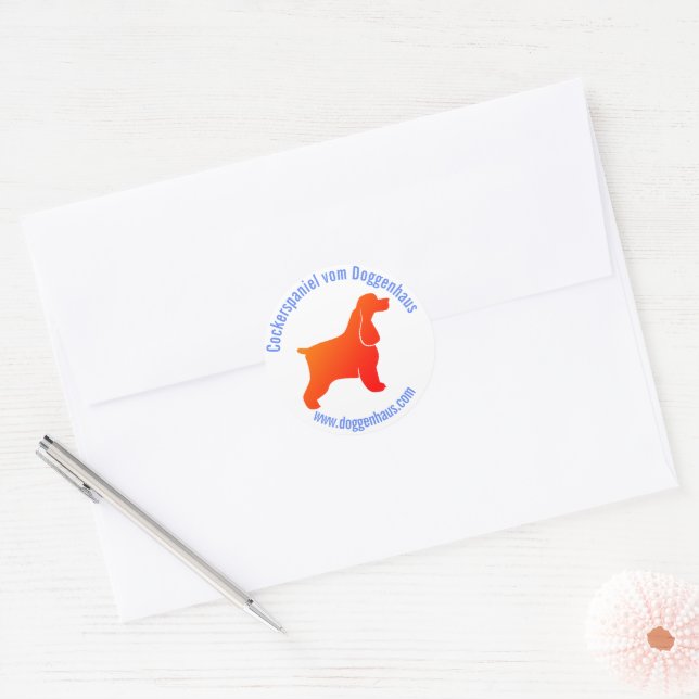 Redondo Adesivo de cocker spaniel (Envelope)