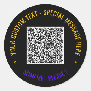 Redondo Adesivo de Código QR com Texto Personalizado Escol