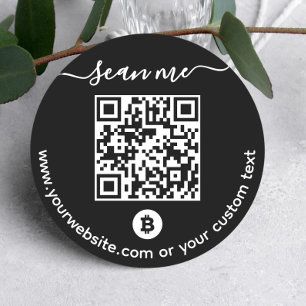 Redondo Adesivo de Código QR da Carteira Bitcoin (BTC)
